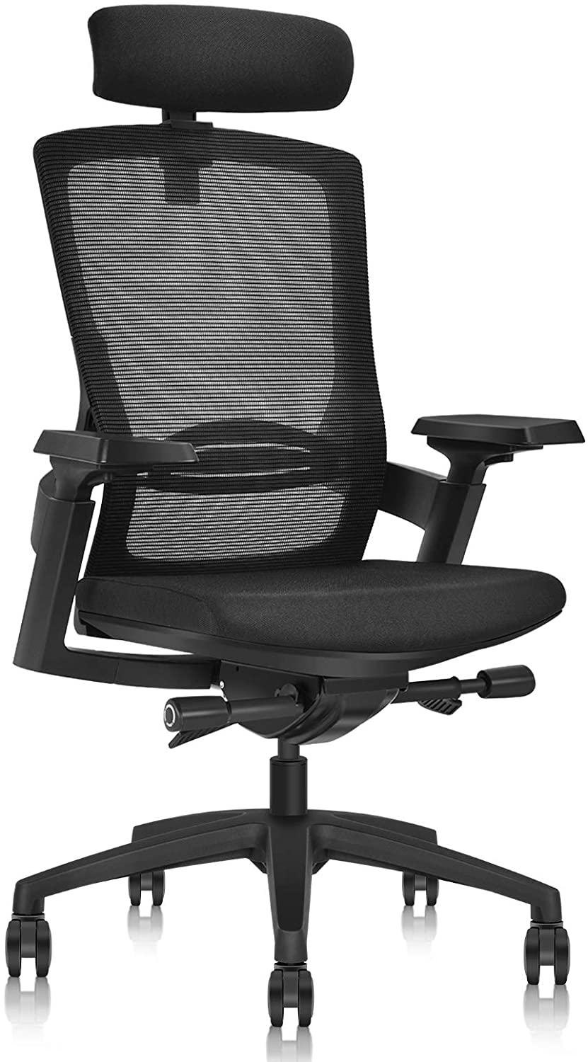 Ergonomic office chair with a cushion depth adjustment function