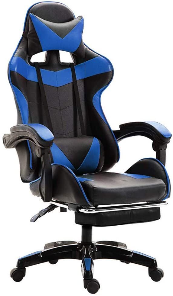 Gaming chair office chair retractable ottoman