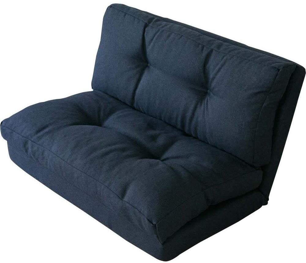 Sofa bed chair seat 3WAY folding two-seat Navy