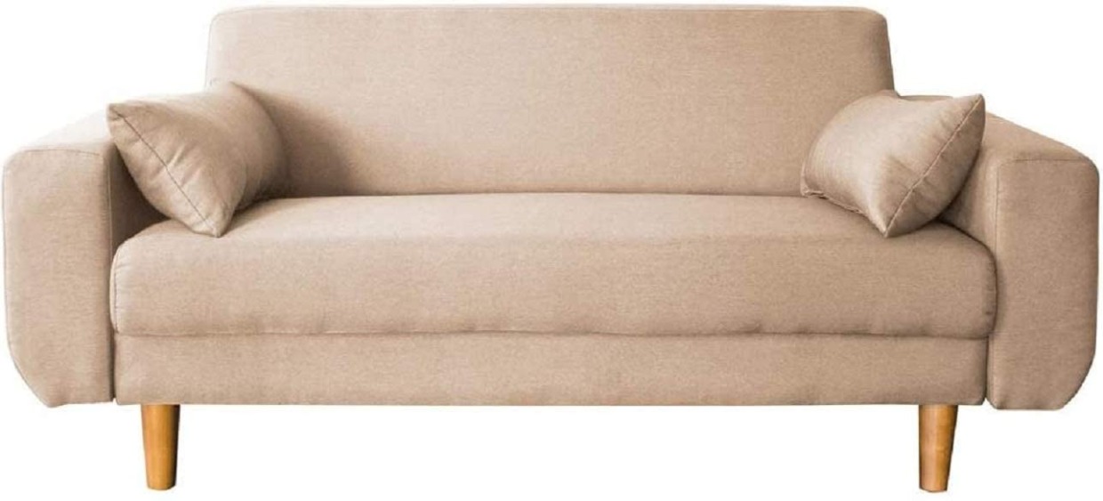 Beige sofa 2-seater wide cushion