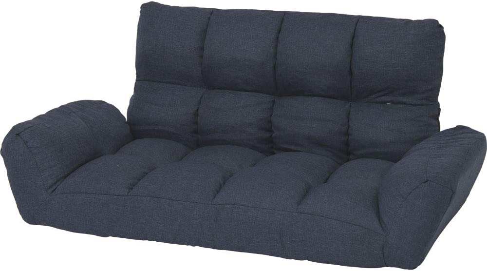 2WAY denim blue with Rosofa reclining wooden leg