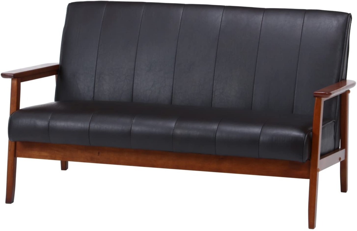 Sofa 2 seater width 128cm dark brown