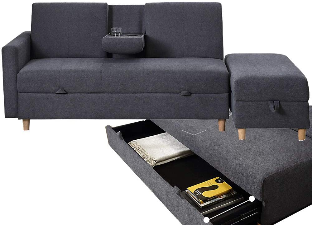 Sofa 3 seater sofa storage function