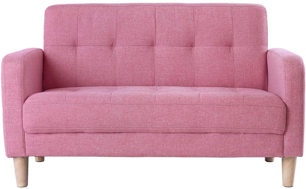 Sofa 2-seater elbow with natural wooden leg width of about 110cm easy assembly 2WAY