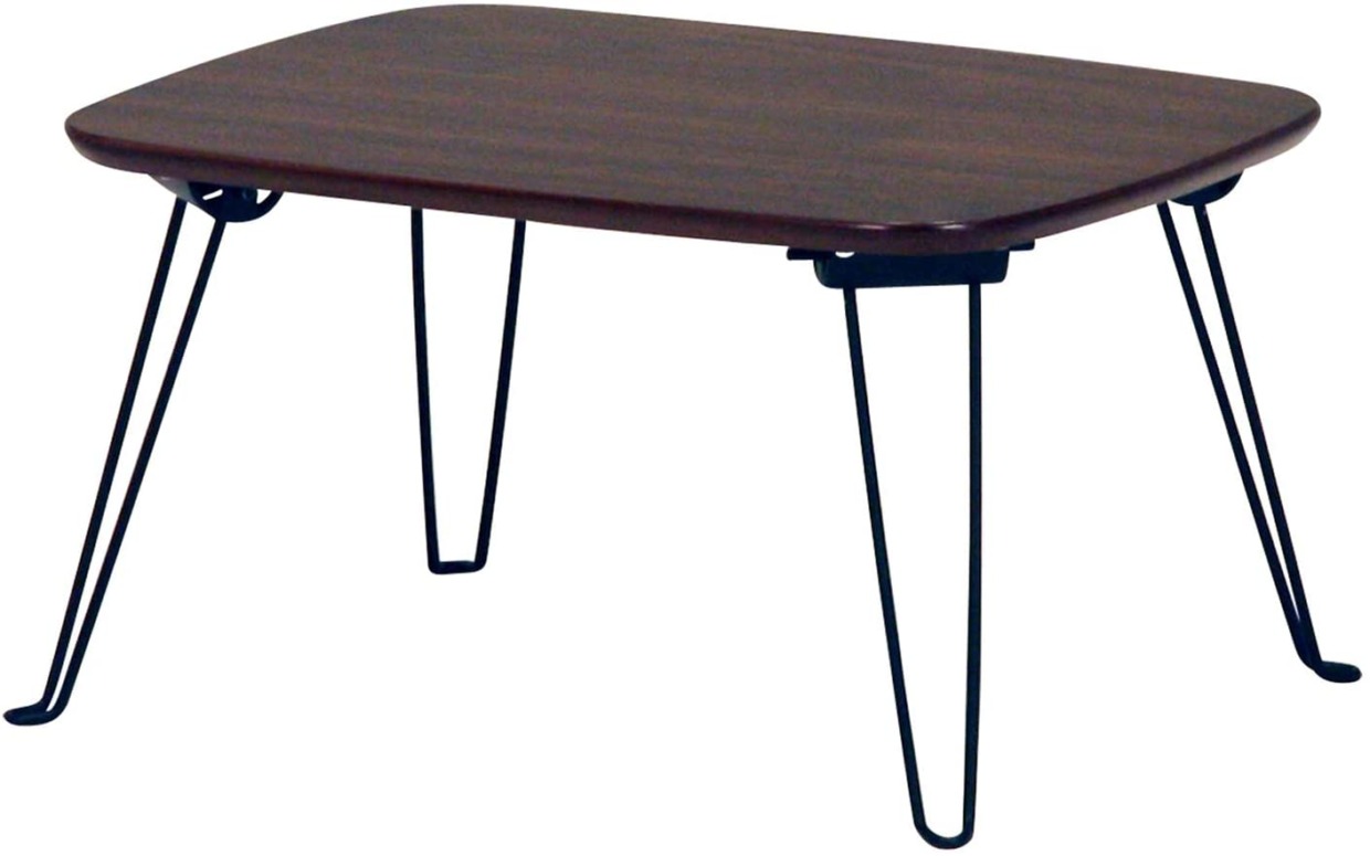 Folding low table width 40cm Brown
